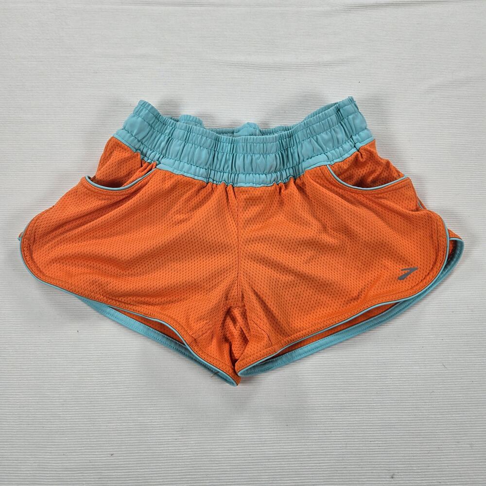 Brooks Orange Mesh‎ Lined Chaser Athletic Running Shorts Women's Size Medium